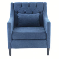 Elegant Mid-Century Accent Armchair With Lumbar Pillow For Living Room And Bedroom Reading, Upholstered Beige Sofa Chair