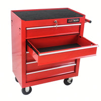 5 Drawer Rolling Tool Chest With Locking System For Garage Storage Red