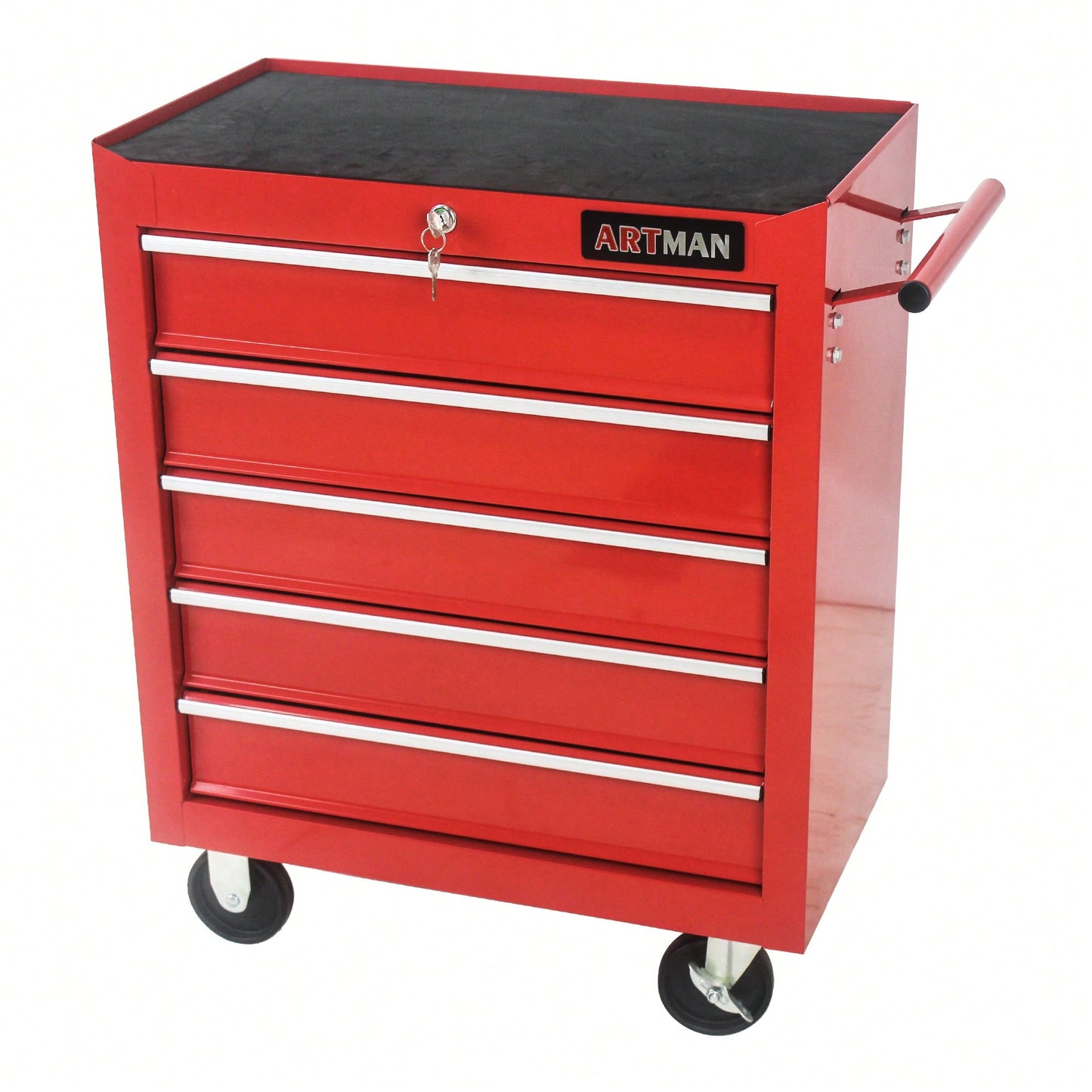 5 Drawer Rolling Tool Chest With Locking System For Garage Storage Red