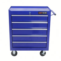 5 Drawer Rolling Tool Chest With Locking System For Garage Storage Red