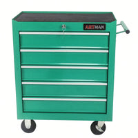 5 Drawer Rolling Tool Chest With Locking System For Garage Storage Red