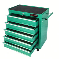 5 Drawer Rolling Tool Chest With Locking System For Garage Storage Red