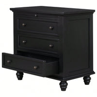 3-Drawer Wooden Storage Cabinet With Pull-Out Tray For Living Room Or Bedroom End Table