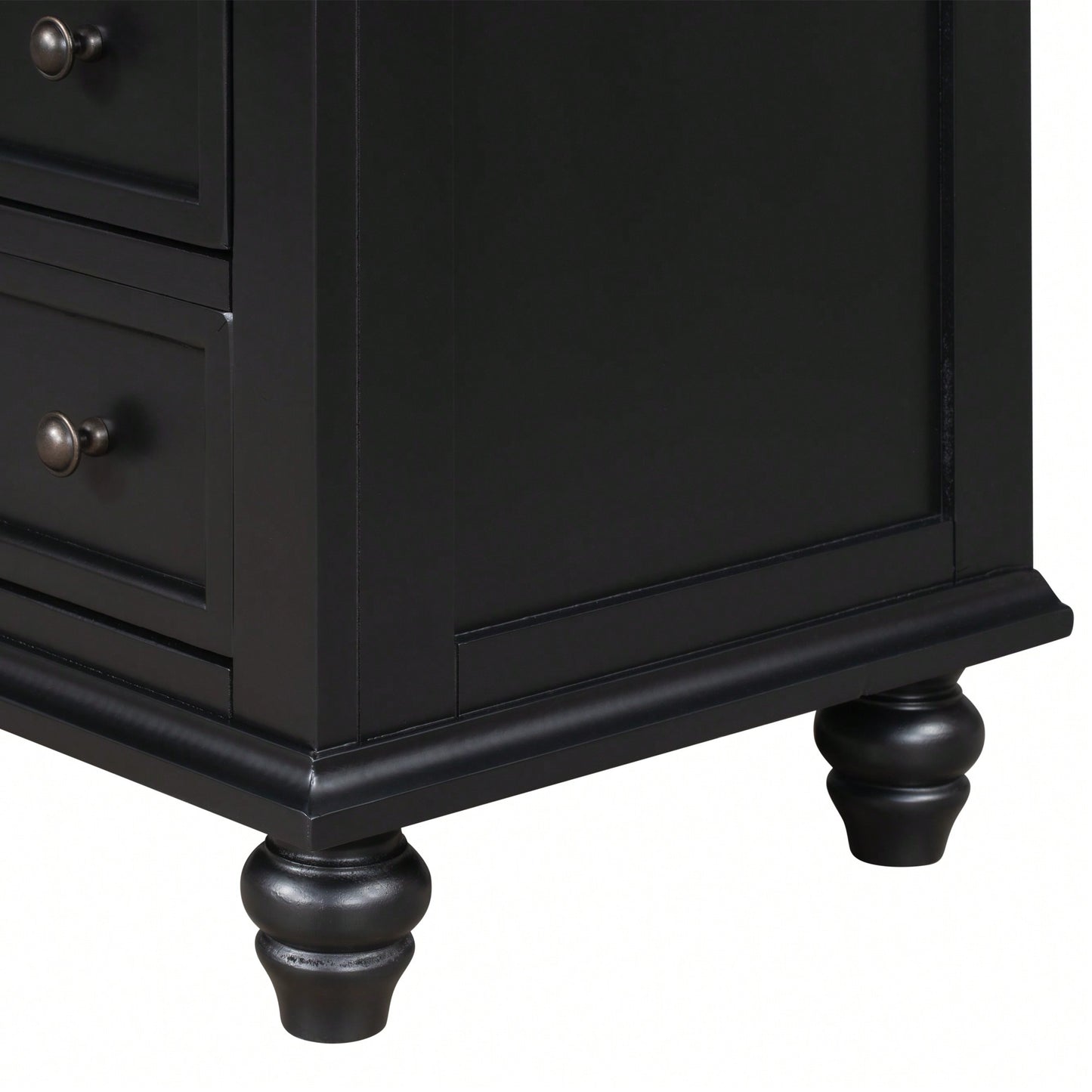 3-Drawer Wooden Storage Cabinet With Pull-Out Tray For Living Room Or Bedroom End Table