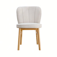 Modern Upholstered Shell Dining Chair With Wooden Frame For Kitchen And Living Room Use