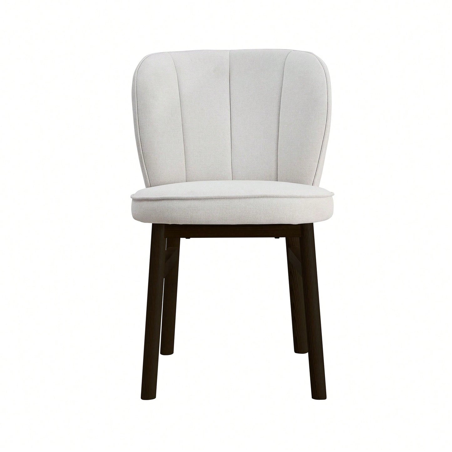 Modern Upholstered Shell Dining Chair With Wooden Frame For Kitchen And Living Room Use