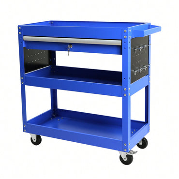 Heavy Duty Rolling Tool Cart With Locking Drawer And Wheels For Industrial Storage And Organization