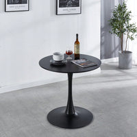 Mid-Century Modern Round Dining Table For 2-4 People, Stylish MDF Top Pedestal Table, Versatile End And Coffee Table