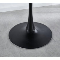 Mid-Century Modern Round Dining Table For 2-4 People, Stylish MDF Top Pedestal Table, Versatile End And Coffee Table