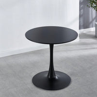 Mid-Century Modern Round Dining Table For 2-4 People, Stylish MDF Top Pedestal Table, Versatile End And Coffee Table