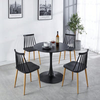 Mid-Century Modern Round Dining Table For 2-4 People, Stylish MDF Top Pedestal Table, Versatile End And Coffee Table