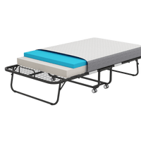 Portable Folding Rollaway Bed With 5 Inch Memory Foam Mattress For Adults Space-Saving Metal Frame Guest Bed