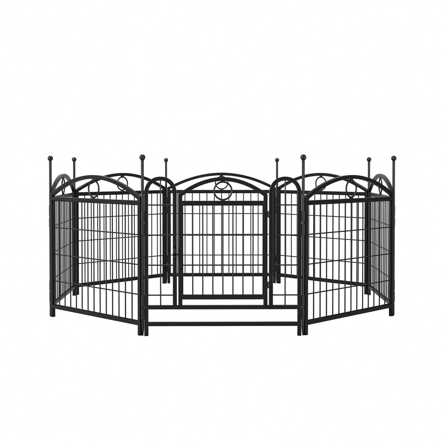 8 Panel 24 Inch Heavy Duty Metal Dog Playpen For Indoor Outdoor Use With Doors - Foldable Pet Exercise Fence For Large Medium Small Dogs