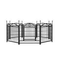 8 Panel 24 Inch Heavy Duty Metal Dog Playpen For Indoor Outdoor Use With Doors - Foldable Pet Exercise Fence For Large Medium Small Dogs