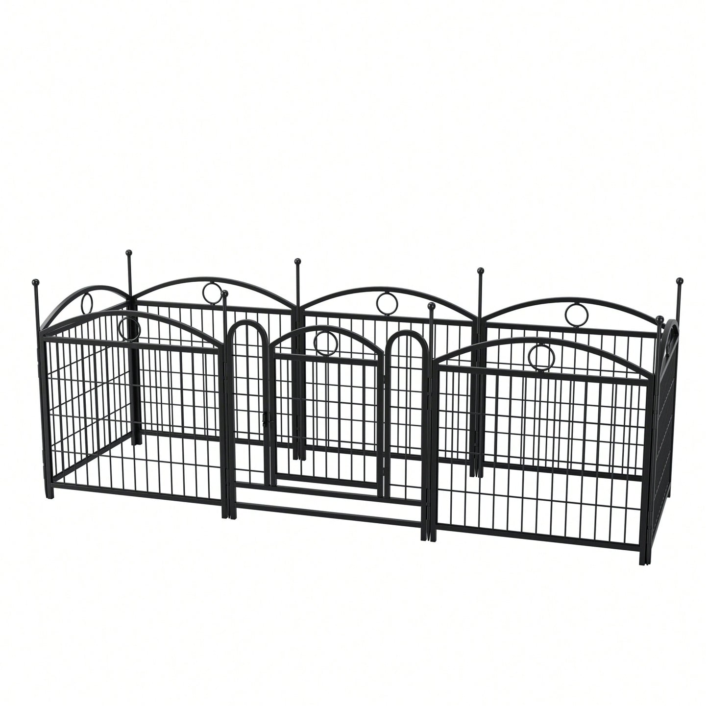 8 Panel 24 Inch Heavy Duty Metal Dog Playpen For Indoor Outdoor Use With Doors - Foldable Pet Exercise Fence For Large Medium Small Dogs