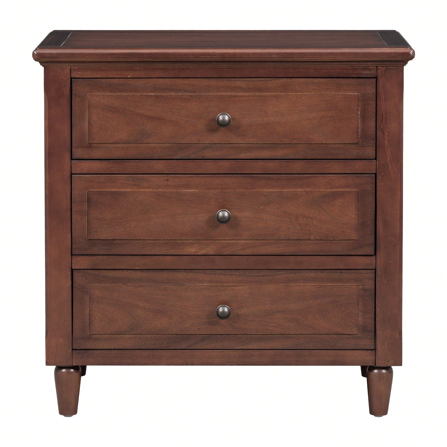 Elegant 3-Drawer Wooden Nightstand With Ample Storage Space For Bedroom Organization