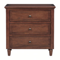 Elegant 3-Drawer Wooden Nightstand With Ample Storage Space For Bedroom Organization