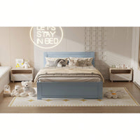 Full Size Platform Bed With Storage Drawer And Two Shelves White