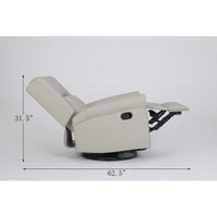 360 Degree Swivel Upholstered Manual Recliner For Living Room Comfort And Style Beige