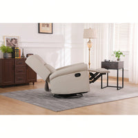 360 Degree Swivel Upholstered Manual Recliner For Living Room Comfort And Style Beige