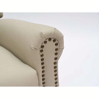 360 Degree Swivel Upholstered Manual Recliner For Living Room Comfort And Style Beige