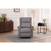 360 Degree Swivel Upholstered Manual Recliner For Living Room Comfort And Style Beige
