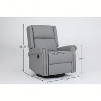 360 Degree Swivel Upholstered Manual Recliner For Living Room Comfort And Style Beige