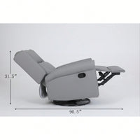 360 Degree Swivel Upholstered Manual Recliner For Living Room Comfort And Style Beige