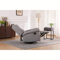 360 Degree Swivel Upholstered Manual Recliner For Living Room Comfort And Style Beige