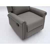 360 Degree Swivel Upholstered Manual Recliner For Living Room Comfort And Style Beige