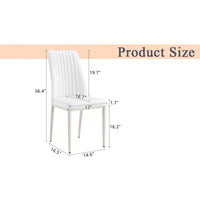 Stylish White Dining Chair Set Of 6 With High Back PU Upholstery For Kitchen And Living Room