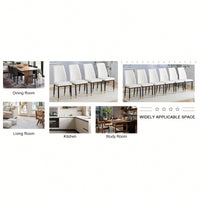 Elegant White Dining Chair Set With High Back PU Seats And Sturdy Black Legs For Dining Room Kitchen And Living Room