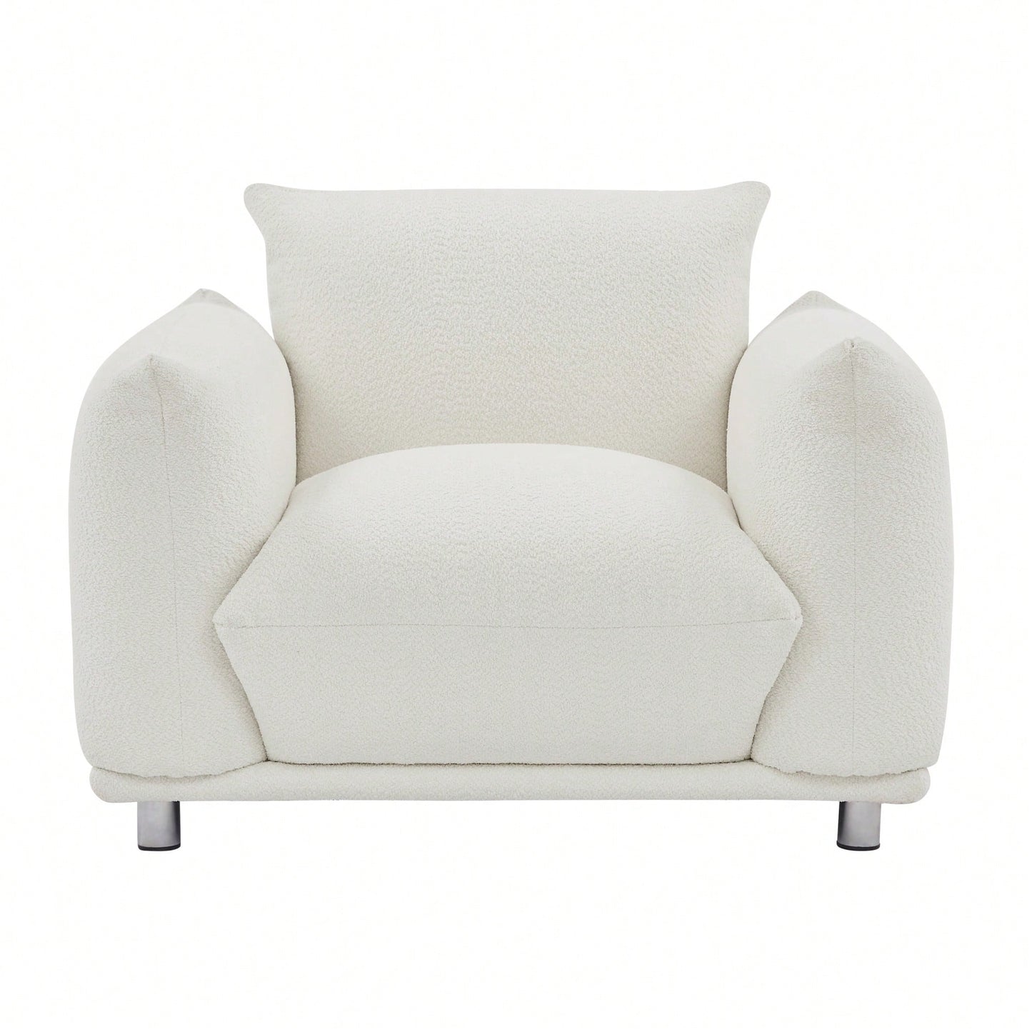 Elegant White Accent Chair For Bedroom Or Living Room 42 Inch Sofa For Apartment Decor