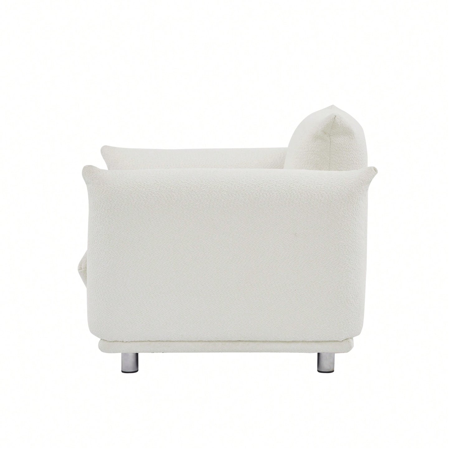 Elegant White Accent Chair For Bedroom Or Living Room 42 Inch Sofa For Apartment Decor