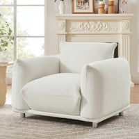 Elegant White Accent Chair For Bedroom Or Living Room 42 Inch Sofa For Apartment Decor