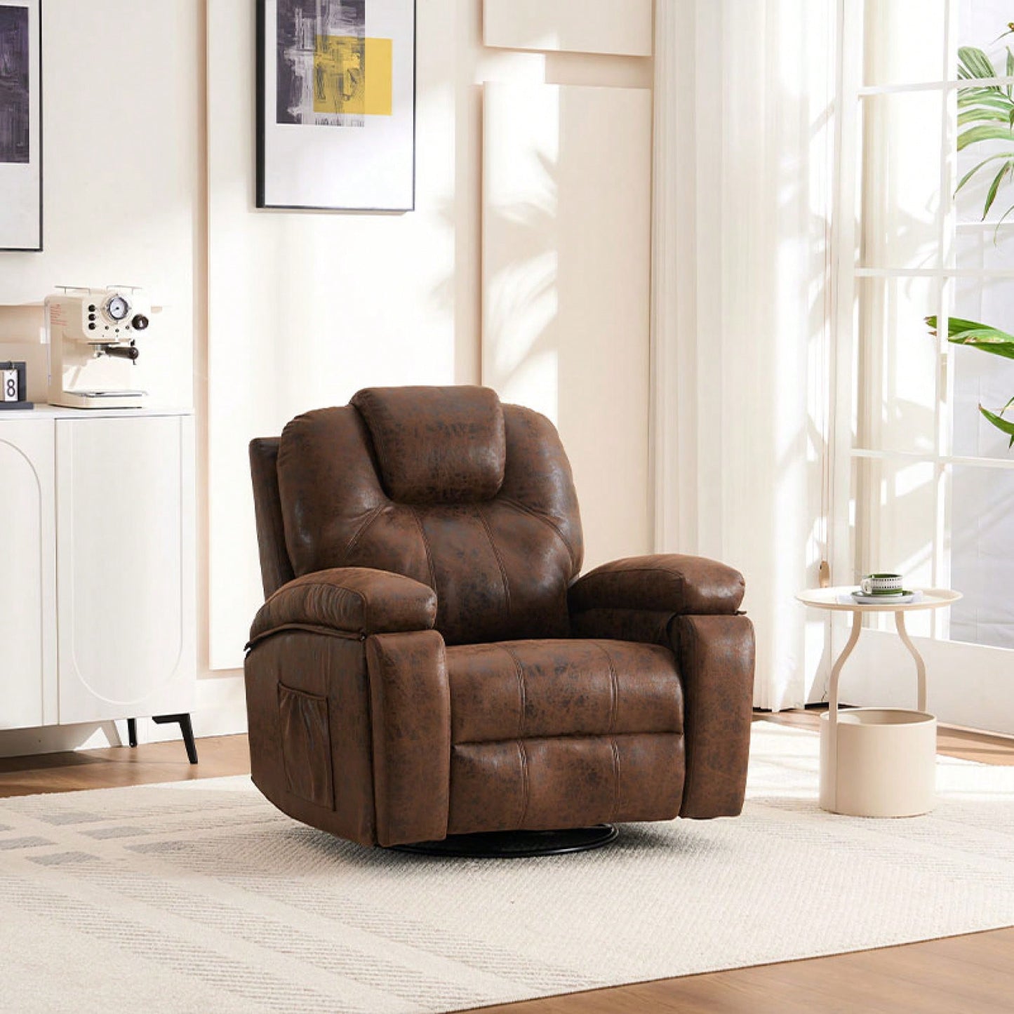 Oversized Armchair With Side Pockets For Living Room Bedroom And Meeting Room Comfort