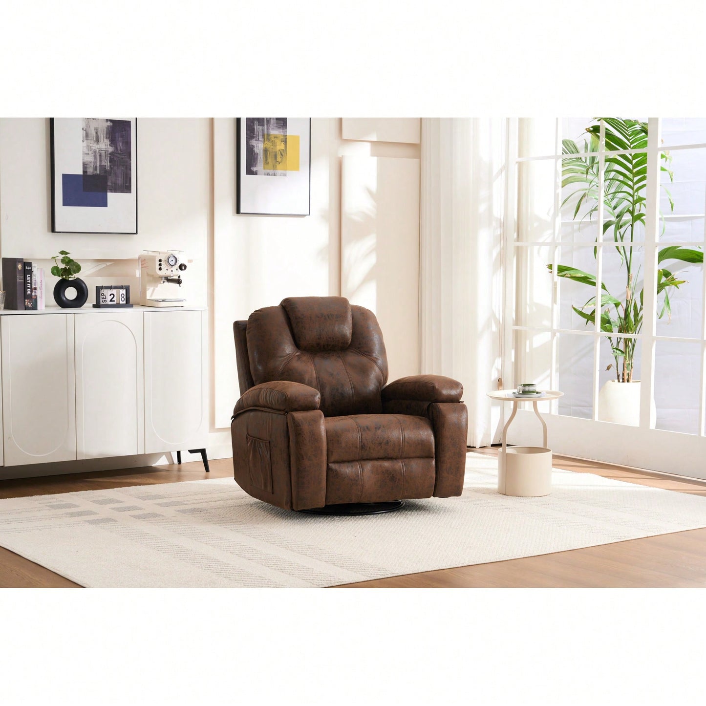 Oversized Armchair With Side Pockets For Living Room Bedroom And Meeting Room Comfort