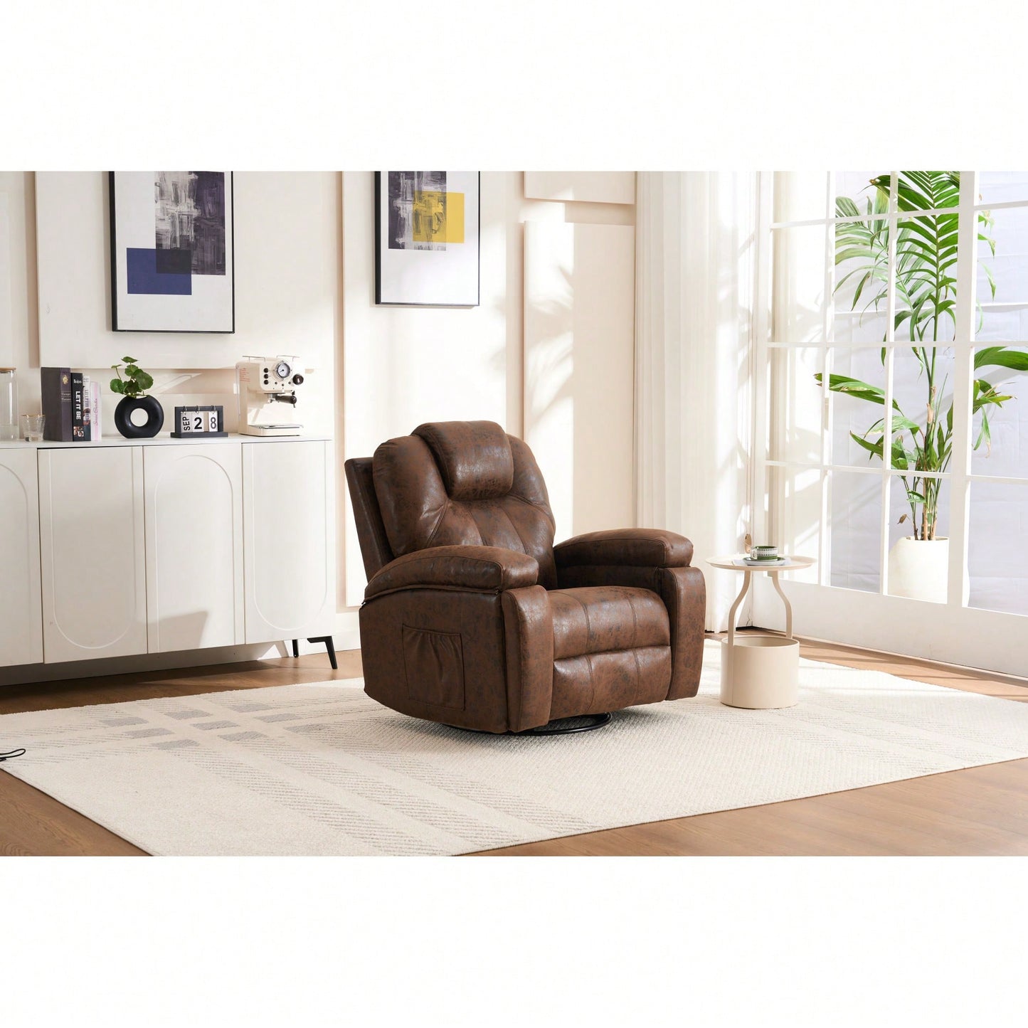 Oversized Armchair With Side Pockets For Living Room Bedroom And Meeting Room Comfort