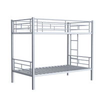 Twin Over Twin Metal Bunk Bed With Ladder High Guardrails And Storage Space Noise Free Grey Silver