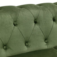 Elegant Velvet Tufted Chesterfield Single Seater Sofa For Modern Living Room In Green