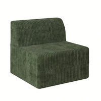 Modern Minimalist Single Seat Corduroy Sofa Sleeper Couch For Space-Efficient Living Room And Bedroom In Green