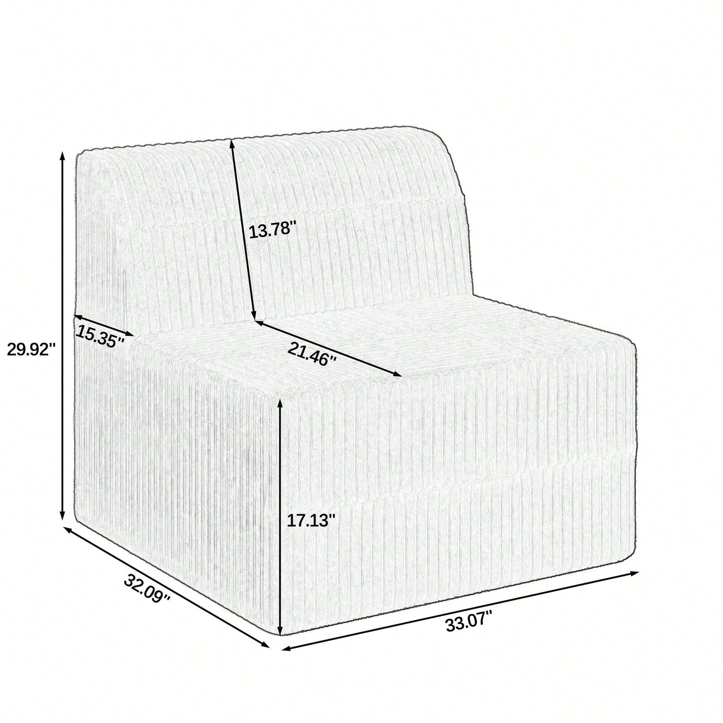 Modern Minimalist Single Seat Corduroy Sofa Sleeper Couch For Space-Efficient Living Room And Bedroom In Green