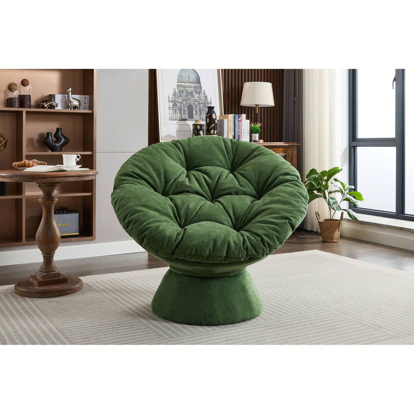 Oversized 360 Swivel Barrel Chair For Living Room And Bedroom Comfort