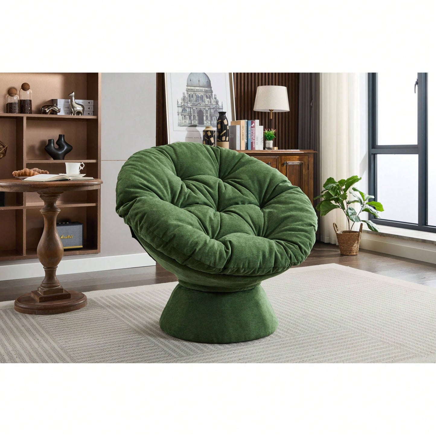 Oversized 360 Swivel Barrel Chair For Living Room And Bedroom Comfort