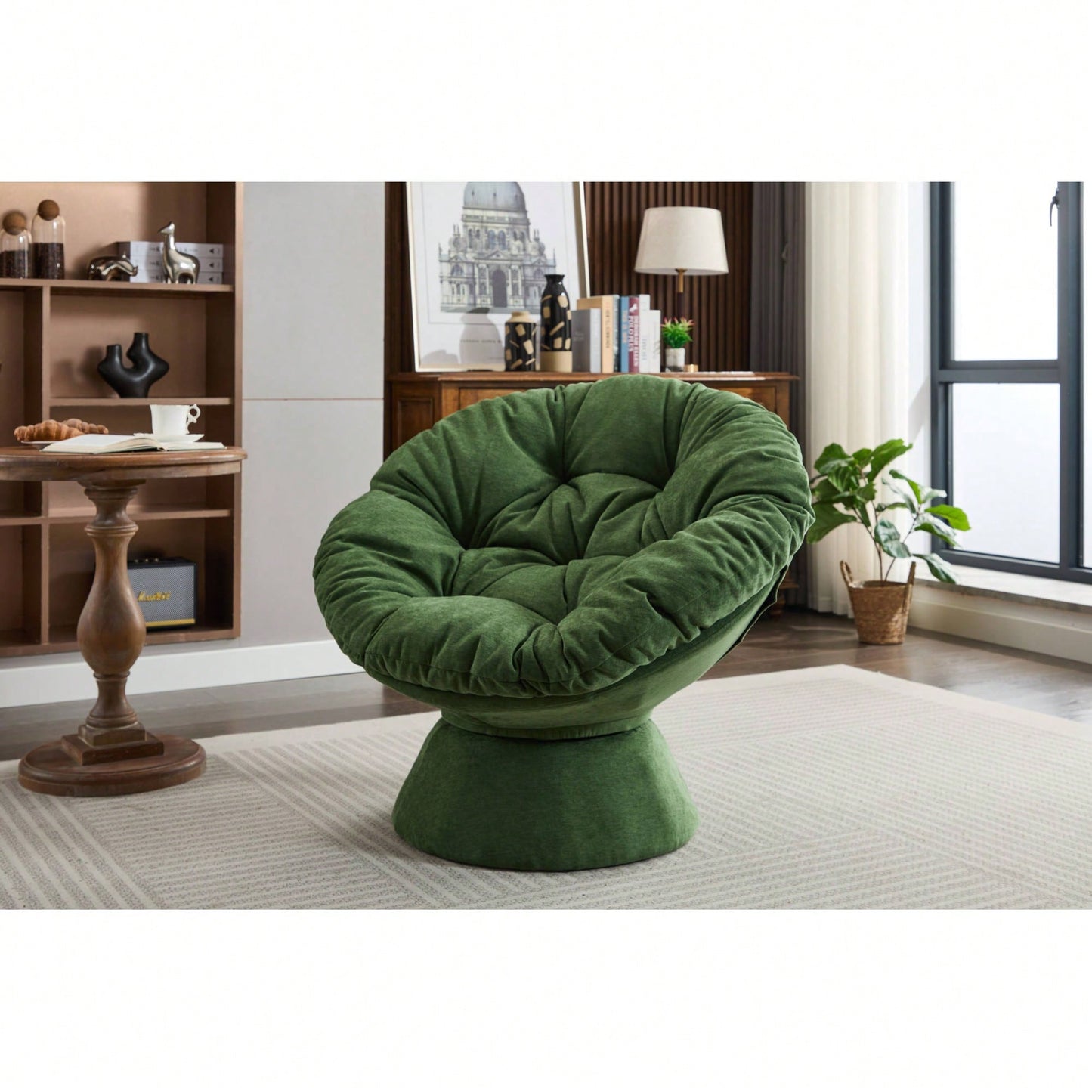 Oversized 360 Swivel Barrel Chair For Living Room And Bedroom Comfort