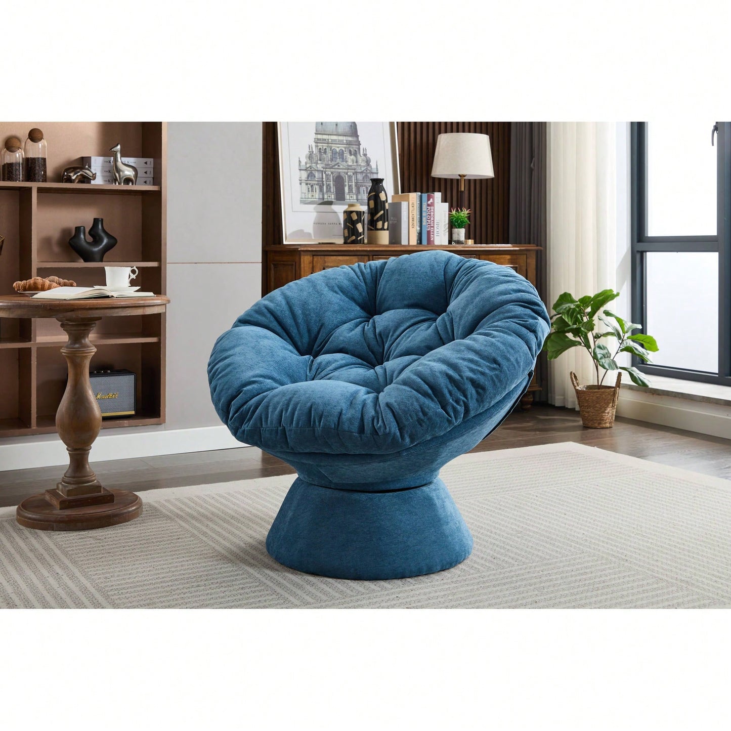 Oversized 360 Swivel Barrel Chair For Living Room And Bedroom Comfort