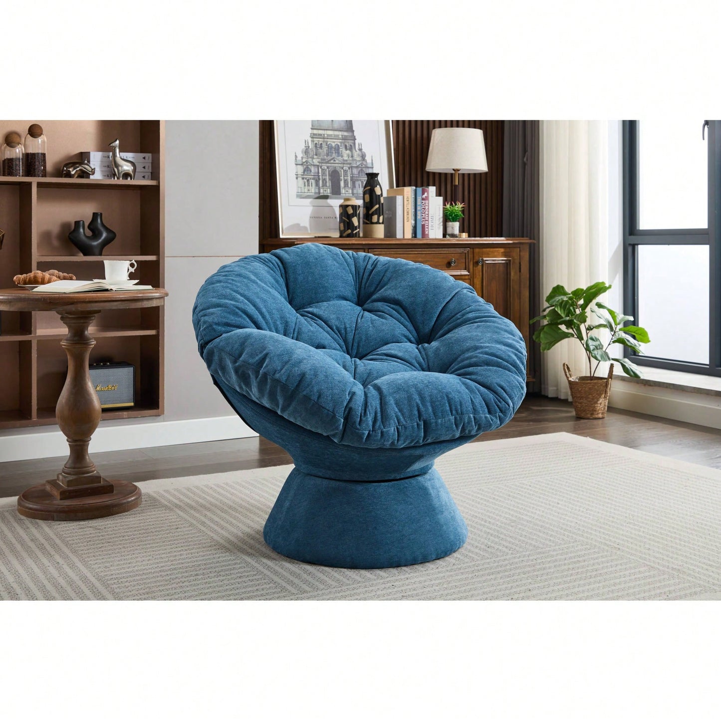 Oversized 360 Swivel Barrel Chair For Living Room And Bedroom Comfort