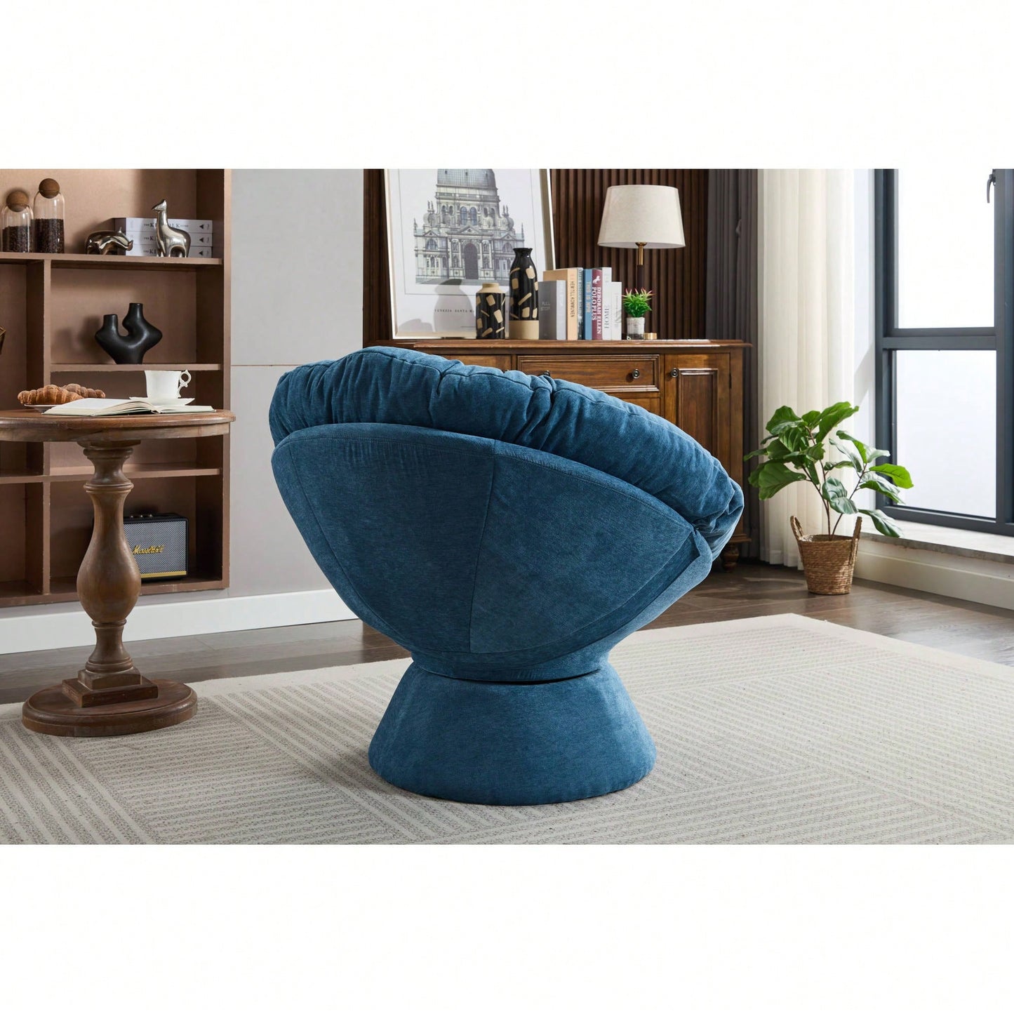 Oversized 360 Swivel Barrel Chair For Living Room And Bedroom Comfort