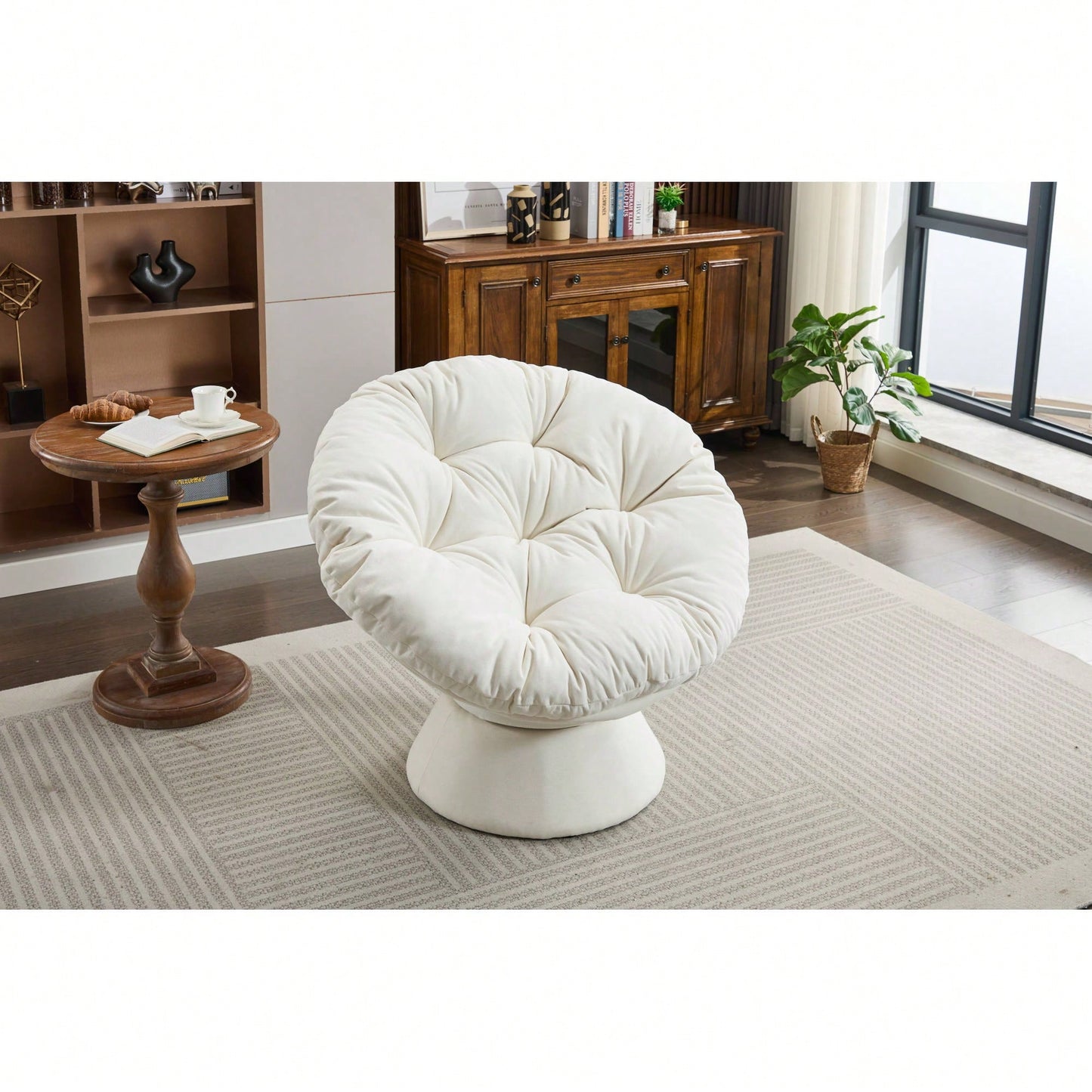 Oversized 360 Swivel Barrel Chair For Living Room And Bedroom Comfort