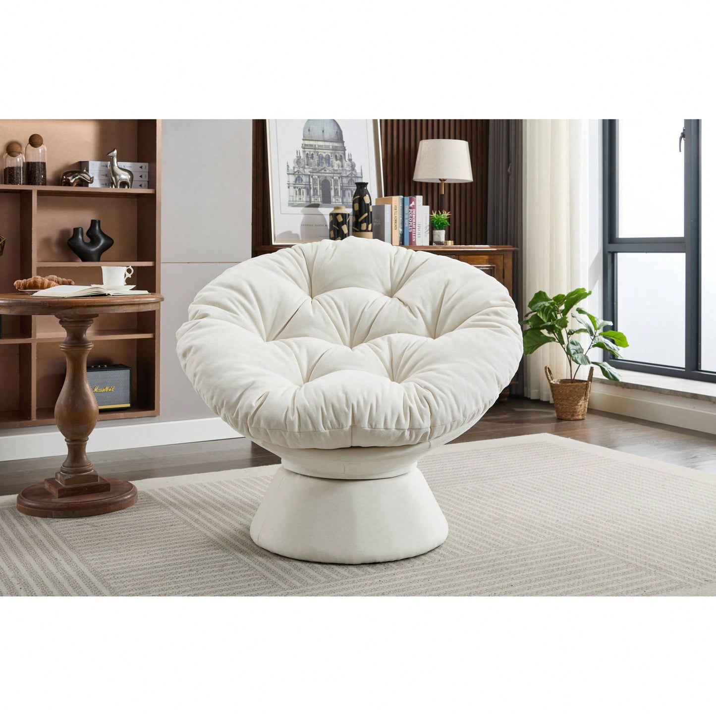 Oversized 360 Swivel Barrel Chair For Living Room And Bedroom Comfort